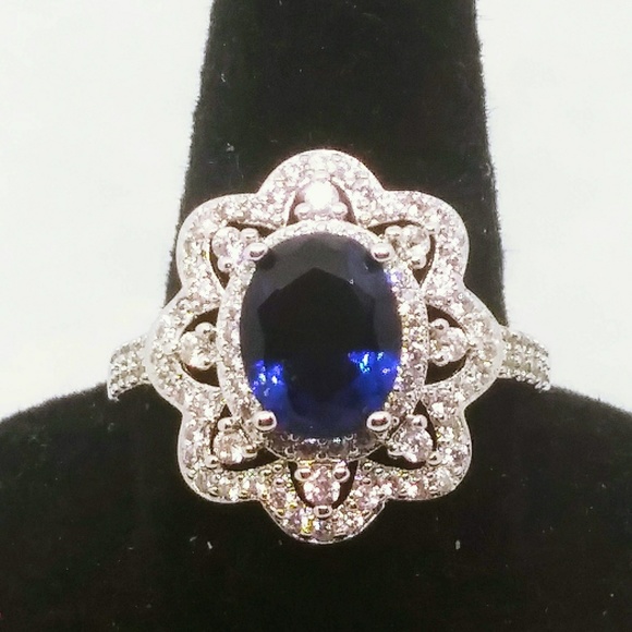 Blue sapphire size 6 silver - Picture 3 of 4